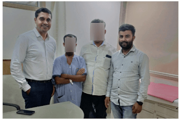 Thyroid Cancer Surgery Success — Dr. Manoj Dongare with Patient, Pune Dr. Manoj Dongare with 21-year-old thyroid cancer surgery patient from West Bengal after successful voice-preserving Thyroidectomy at Pune
